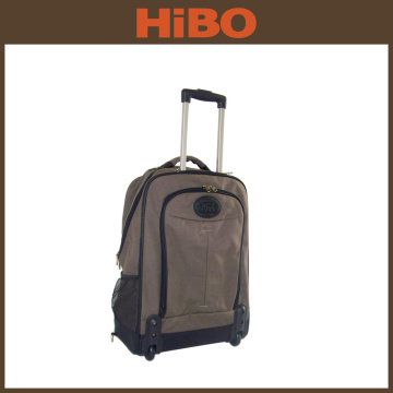 Promotional wholesale canvas Travel Trolley Bag with PU trims